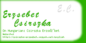 erzsebet csirszka business card